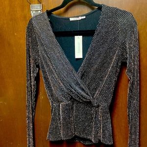 Francesca’s- Gold/Silver Black Top